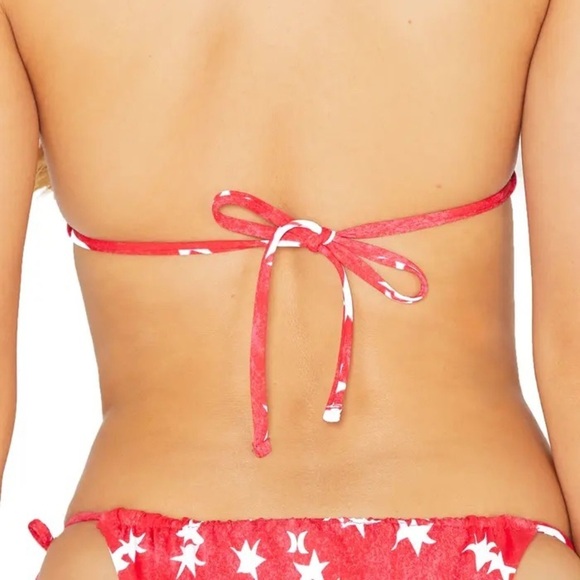 ☀️HURLEY☀️ RVSB ITSY BITSY BIKINI TOP RVSB TIE SIDE CHEEKY BOTTOM BIKINI - Picture 14 of 15